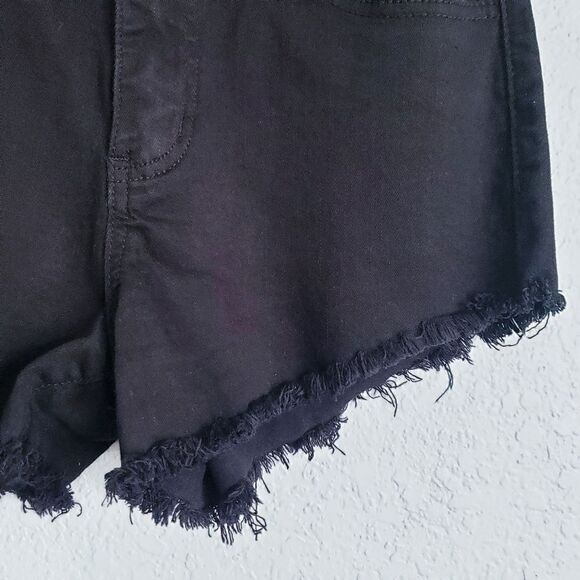 Kancan‎ Black Raw Hem Distressed Shorts - Picture 3 of 6